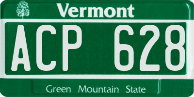 VT license plate ACP628