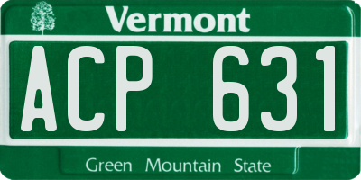 VT license plate ACP631