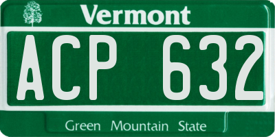 VT license plate ACP632