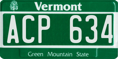 VT license plate ACP634