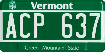 VT license plate ACP637