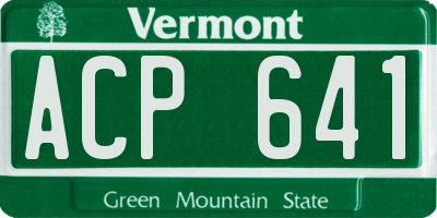 VT license plate ACP641