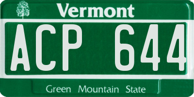 VT license plate ACP644