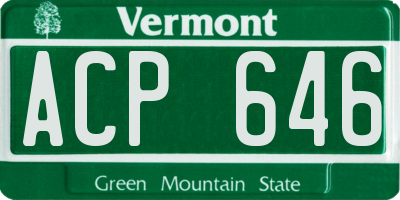VT license plate ACP646