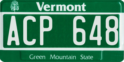 VT license plate ACP648