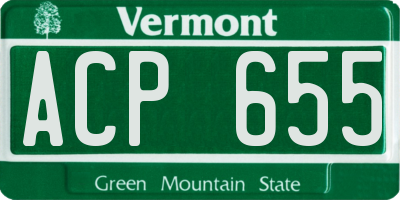 VT license plate ACP655