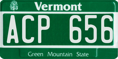 VT license plate ACP656