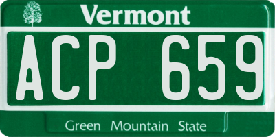 VT license plate ACP659