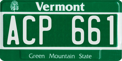 VT license plate ACP661