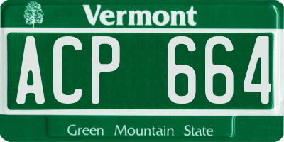 VT license plate ACP664