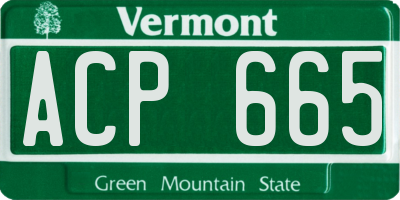 VT license plate ACP665