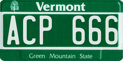 VT license plate ACP666