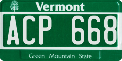 VT license plate ACP668