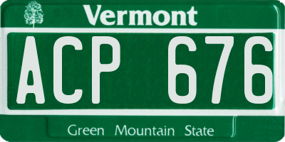 VT license plate ACP676