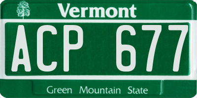VT license plate ACP677