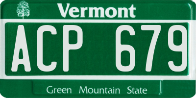 VT license plate ACP679