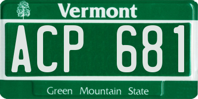 VT license plate ACP681