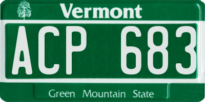 VT license plate ACP683