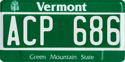 VT license plate ACP686