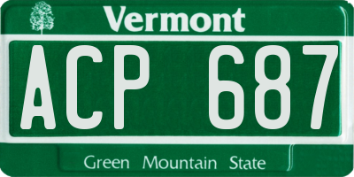 VT license plate ACP687