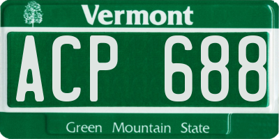 VT license plate ACP688