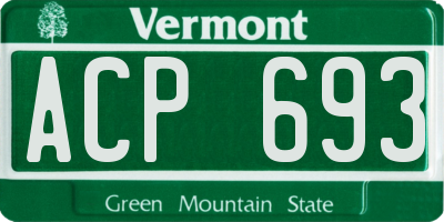 VT license plate ACP693