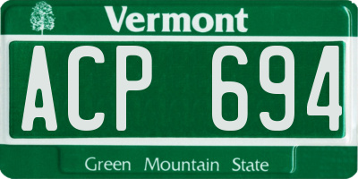 VT license plate ACP694