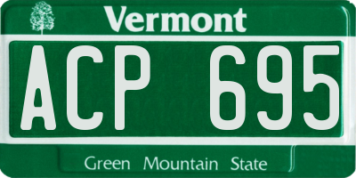 VT license plate ACP695