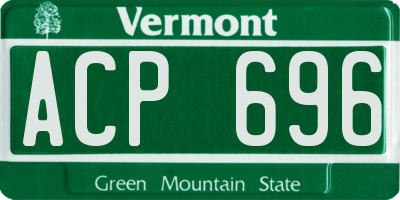 VT license plate ACP696