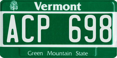 VT license plate ACP698
