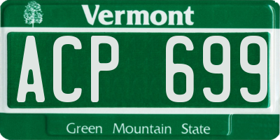 VT license plate ACP699