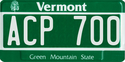 VT license plate ACP700