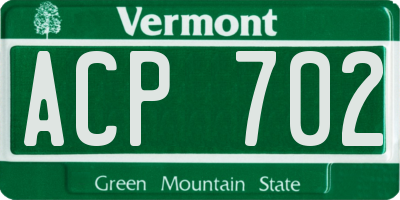 VT license plate ACP702