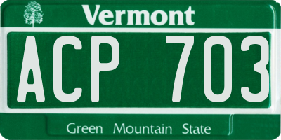 VT license plate ACP703