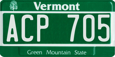 VT license plate ACP705