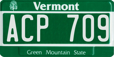 VT license plate ACP709