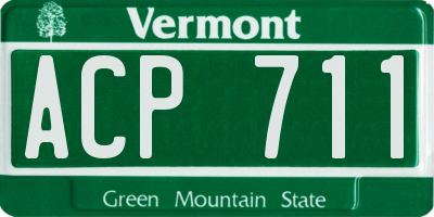 VT license plate ACP711