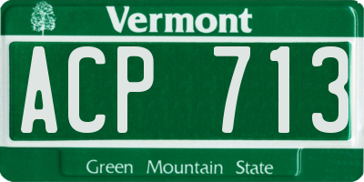 VT license plate ACP713