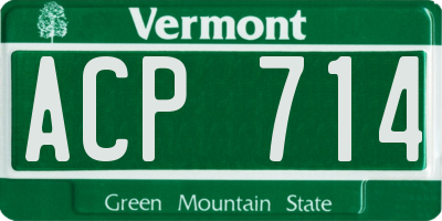 VT license plate ACP714