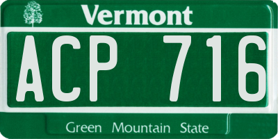 VT license plate ACP716