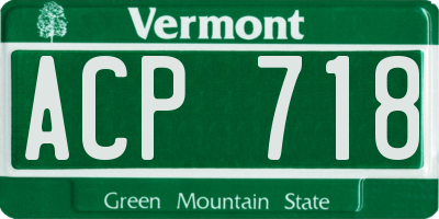 VT license plate ACP718