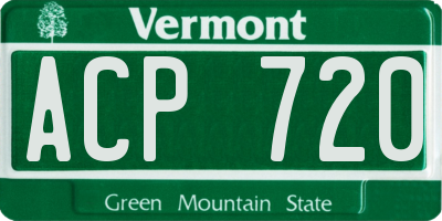 VT license plate ACP720