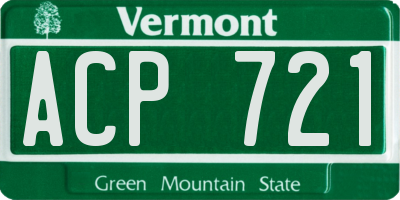 VT license plate ACP721