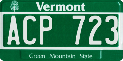 VT license plate ACP723
