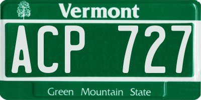 VT license plate ACP727