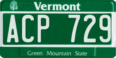 VT license plate ACP729