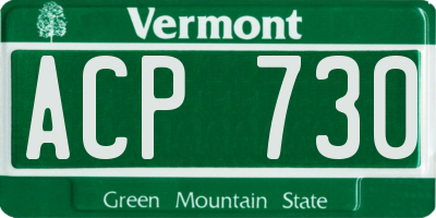 VT license plate ACP730