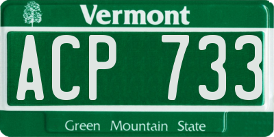 VT license plate ACP733