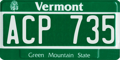 VT license plate ACP735