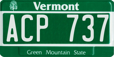VT license plate ACP737